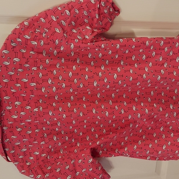 Original Penguin Collared Button Up Flamingo Print Top 14-16Y - Picture 2 of 6